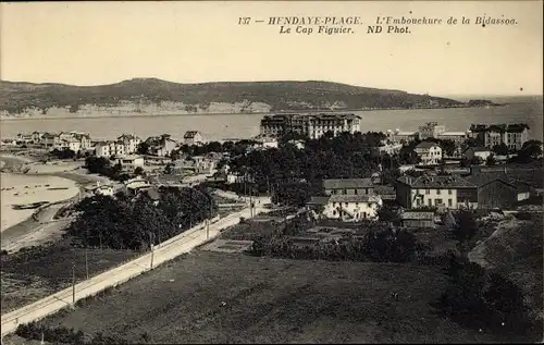 Ak Hendaye Plage Pyrénées-Atlantiques, Le Cap Figuier
