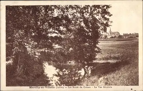 Ak Marcilly en Villette Loiret, Les Bords du Cosson, La Vue Générale