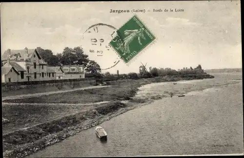 Ak Jargeau Loiret, Bords de la Loire