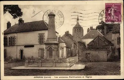 Ak Jargeau Loiret, Les anciennes Fortifications et l'Église