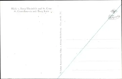 Ak Sankt Goarshausen am Rhein, Blick auf St. Goar, Burg Katz