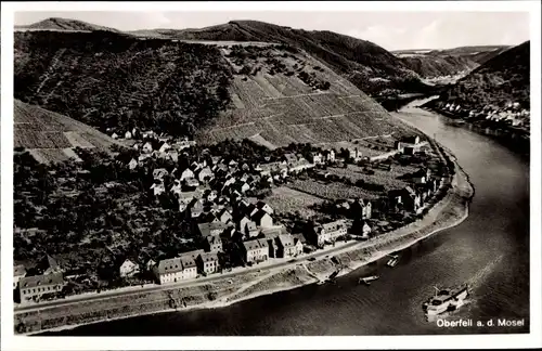 Ak Oberfell an der Mosel, Panorama