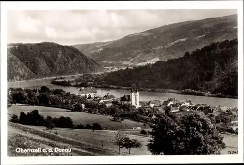 Ak Obernzell an der Donau Niederbayern, Ortsansicht, Vogelschau