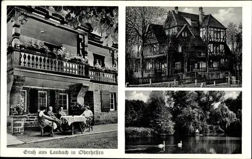 Ak Laubach in Hessen, Müttergenesungsheim Haus Friedensruh, Seeblick