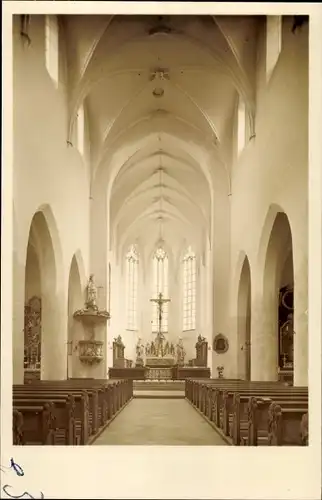 Ak Ingolstadt an der Donau Oberbayern, Kath. Stadtpfarrkirche St. Moritz, Innenansicht