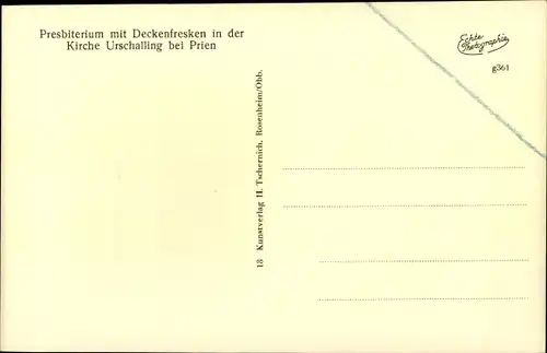 Ak Urschalling Prien am Chiemsee Oberbayern, Presbiterium mit Deckenfresken in der Kirche