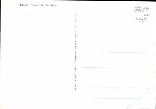 Ak Siessen Sießen Bad Saulgau in Oberschwaben, Kloster Siessen