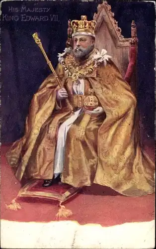 Künstler Ak König Eduard VII. von England, Sitzportrait, Thron, Edward VII