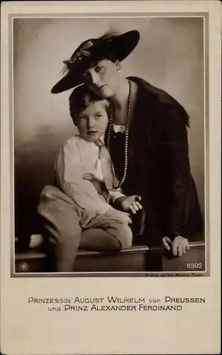 Ak Prinzessin August Wilhelm von Preußen und Prinz Alexander Ferdinand