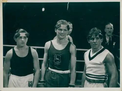 Foto Olympia 1936, Boxturnier, Olympiasieger, Casanovas, Catterall, Miner