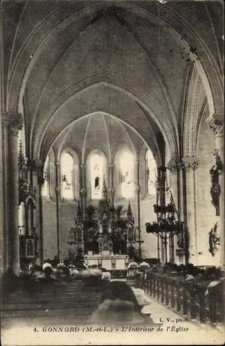 Ak Gonnord Maine-et-Loire, Interieur de l'Eglise