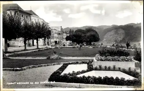 Ak Markt Aschach an der Donau in Oberösterreich, Gartenanlagen