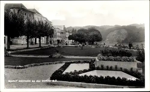 Ak Markt Aschach an der Donau in Oberösterreich, Gartenanlagen