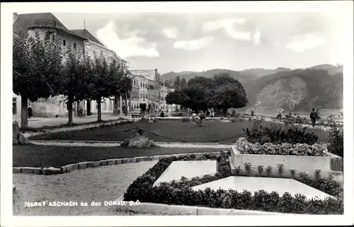 Ak Markt Aschach an der Donau in Oberösterreich, Gartenanlagen