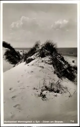 Ak Wenningstedt Braderup auf Sylt, Dünen am Strand