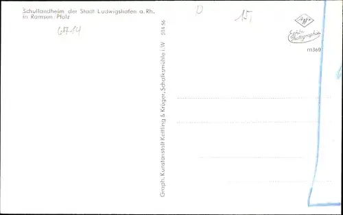 Ak Ramsen in der Pfalz, Schullandheim d. Stadt Ludwigshafen