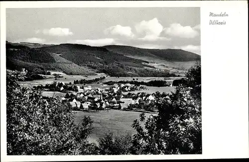 Ak Mandeln Dietzhölztal im Lahn Dill Kreis, Panoramaansicht von Ortschaft und Umgebung