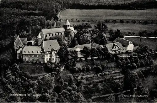 Ak Gießen an der Lahn, Kloster Schiffenberg, Fliegeraufnahme