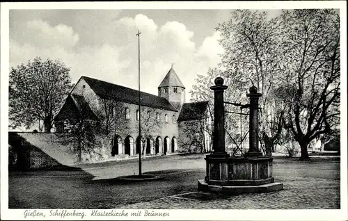 Ak Gießen an der Lahn, Kloster Schiffenberg, Brunnen, Kirche