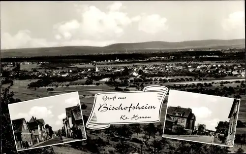 Ak Bischofsheim in Hessen, Panorama von der Ortschaft