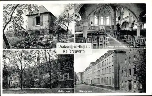 Ak Kaiserswerth Düsseldorf am Rhein, Fliedner Häuschen, Mutterhaus, Kircheninneres, Stammhaus