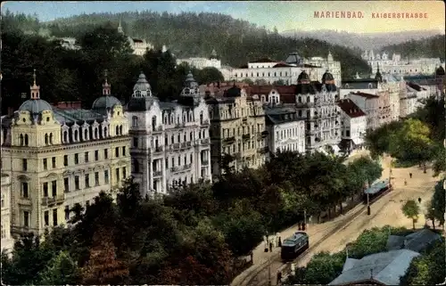 Ak Mariánské Lázně Marienbad Reg. Karlsbad, Kaiserstraße 