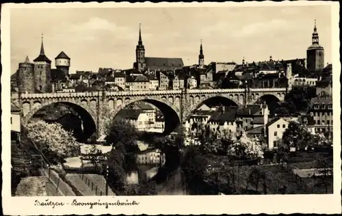 Ak Bautzen in der Oberlausitz, Kronprinzenbrücke