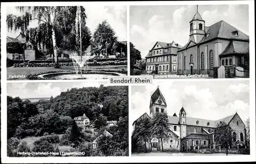 Ak Bendorf am Rhein, Hedwig Dransfeld Haus, Kirche, Parkplatz, Untere Kirche