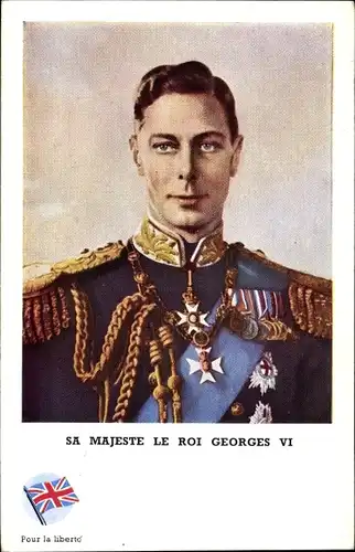Künstler Ak König Georg VI von Großbritannien, Portrait, Uniform, Orden