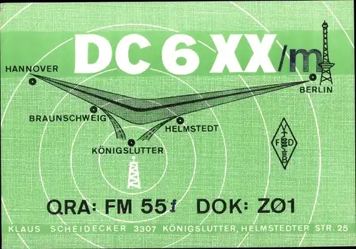 Ak QSL Karte, Funkerkarte, DC5XX 7 m, Klaus Scheidecker, Königslutter