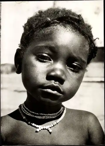 Ak Mission, Päpstliches Werk der Glaubensverbreitung, afrikanisches Mädchen, Portrait