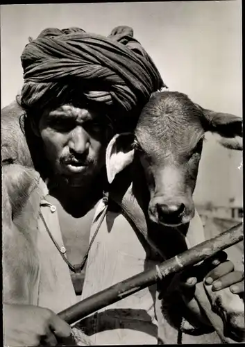 Ak Mission, Päpstliches Werk der Glaubensverbreitung, Inder mit Kalb