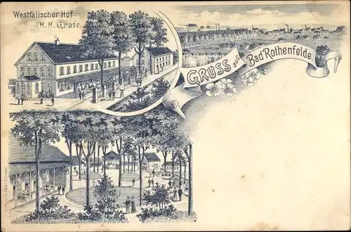 Litho Bad Rothenfelde am Teutoburger Wald, Westfälischer Hof, Inh. H. H. Grafe