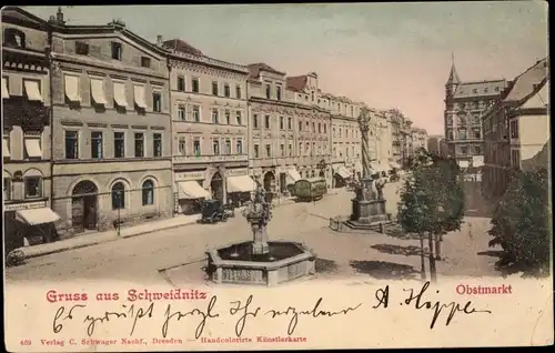 Ak Świdnica Schweidnitz Schlesien, Obstmarkt