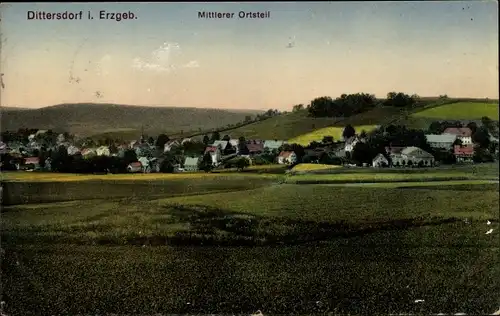 Ak Dittersdorf im Erzgebirge, Mittlerer Ortsteil