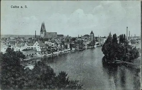 Ak Calbe an der Saale, Ortsansicht, Saalepartie