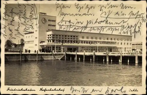 Ak Friedrichshafen am Bodensee, Hafenbahnhof