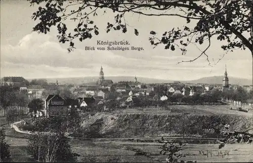 Ak Königsbrück in der Oberlausitz, Gesamtansicht, Blick vom Scheibigen Berge