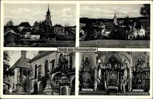 Ak Marienweiher Marktleugast im Frankenwald Bayern, Wallfahrtskirche, Gesamtansicht