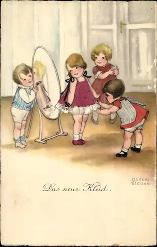 Künstler Ak Petersen, Hannes, Das neue Kleid, Kleinkinder, Alabaster Serie 3518