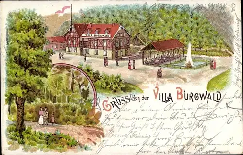 Litho Eberstadt Darmstadt in Hessen, Villa Burgwald