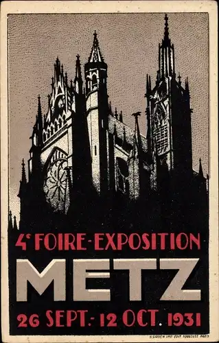 Künstler Ak Metz Moselle, 4e Foire Exposition, 26. Sept à 12 Oct 1931
