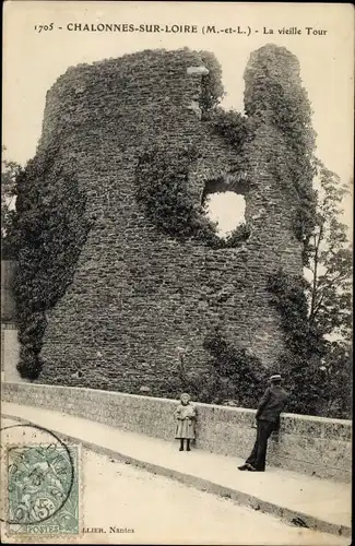 Ak Chalonnes sur Loire Maine et Loire, La vieille Tour