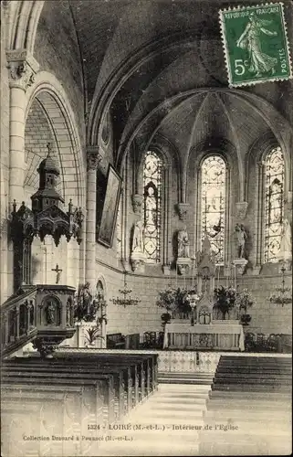 Ak Loiré Maine et Loire, Interieur de l'Eglise