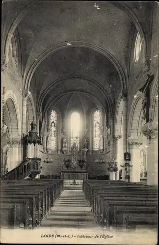 Ak Loiré Maine et Loire, Interieur de l'Eglise