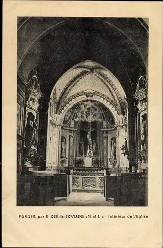 Ak Forges Maine et Loire, Interieur de l'Eglise