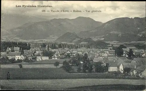 Ak Bedous Pyrénées Atlantiques, Vue generale