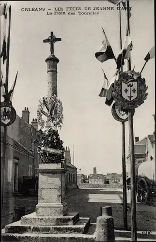 Ak Orléans Loiret, Les Fetes de Jeanne d'Arc, La Croix des Tourelles