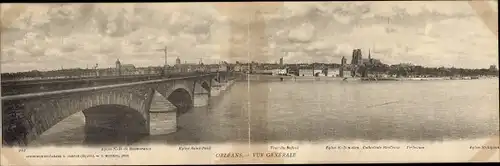 Klapp Ak Orléans Loiret, Gesamtansicht mit Brücke