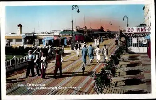 Ak Trouville Calvados, Les planches vers la Cancaniere